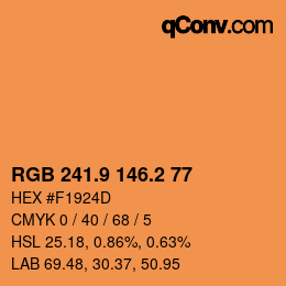 Color code: RGB 241.9 146.2 77 | qconv.com
