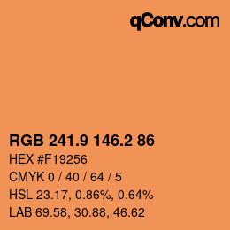 Color code: RGB 241.9 146.2 86 | qconv.com