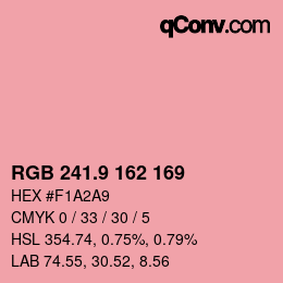 カラーコード: RGB 241.9 162 169 | qconv.com