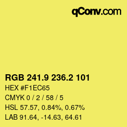 カラーコード: RGB 241.9 236.2 101 | qconv.com