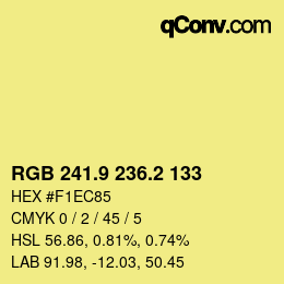 カラーコード: RGB 241.9 236.2 133 | qconv.com