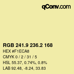 Color code: RGB 241.9 236.2 168 | qconv.com
