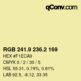 Color code: RGB 241.9 236.2 169 | qconv.com