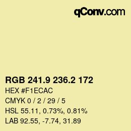 Color code: RGB 241.9 236.2 172 | qconv.com