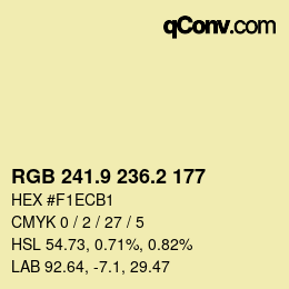 Color code: RGB 241.9 236.2 177 | qconv.com