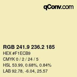 カラーコード: RGB 241.9 236.2 185 | qconv.com