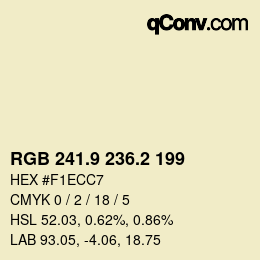 Color code: RGB 241.9 236.2 199 | qconv.com