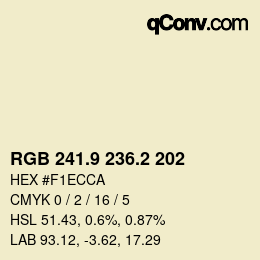 カラーコード: RGB 241.9 236.2 202 | qconv.com