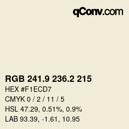 Farbcode: RGB 241.9 236.2 215 | qconv.com