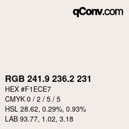 カラーコード: RGB 241.9 236.2 231 | qconv.com