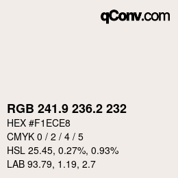 Color code: RGB 241.9 236.2 232 | qconv.com