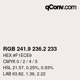 Color code: RGB 241.9 236.2 233 | qconv.com