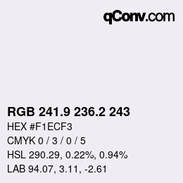 Color code: RGB 241.9 236.2 243 | qconv.com