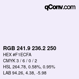 Color code: RGB 241.9 236.2 250 | qconv.com