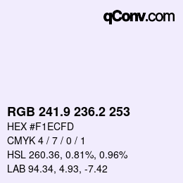 Color code: RGB 241.9 236.2 253 | qconv.com