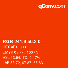 カラーコード: RGB 241.9 56.2 0 | qconv.com