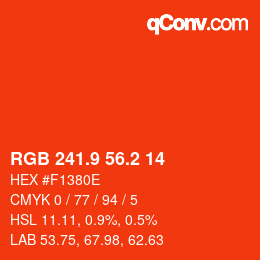 カラーコード: RGB 241.9 56.2 14 | qconv.com