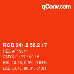 カラーコード: RGB 241.9 56.2 17 | qconv.com