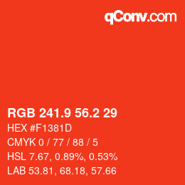 カラーコード: RGB 241.9 56.2 29 | qconv.com