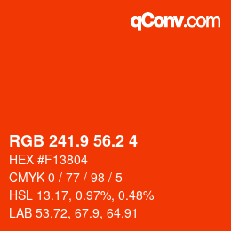 カラーコード: RGB 241.9 56.2 4 | qconv.com