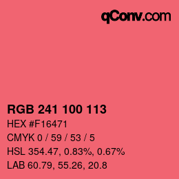 Color code: RGB 241 100 113 | qconv.com