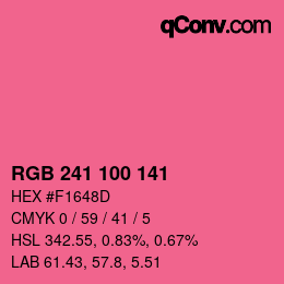 Color code: RGB 241 100 141 | qconv.com