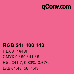 Color code: RGB 241 100 143 | qconv.com