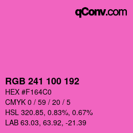 Color code: RGB 241 100 192 | qconv.com