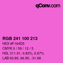 Color code: RGB 241 100 213 | qconv.com