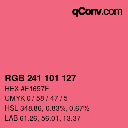 Color code: RGB 241 101 127 | qconv.com