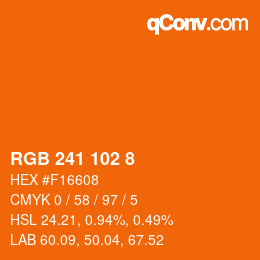 Color code: RGB 241 102 8 | qconv.com