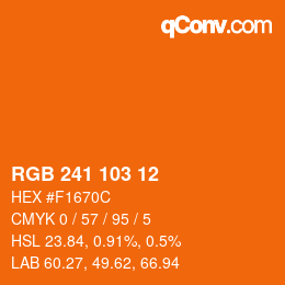 カラーコード: RGB 241 103 12 | qconv.com