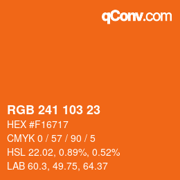 Color code: RGB 241 103 23 | qconv.com