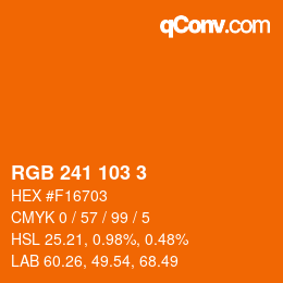 Color code: RGB 241 103 3 | qconv.com