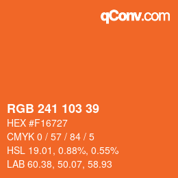 Color code: RGB 241 103 39 | qconv.com
