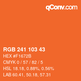 Color code: RGB 241 103 43 | qconv.com