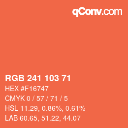 Color code: RGB 241 103 71 | qconv.com