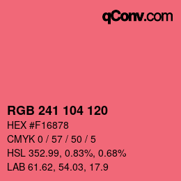 カラーコード: RGB 241 104 120 | qconv.com