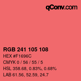 カラーコード: RGB 241 105 108 | qconv.com