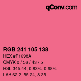 Color code: RGB 241 105 138 | qconv.com