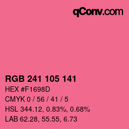 Color code: RGB 241 105 141 | qconv.com