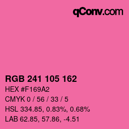 Color code: RGB 241 105 162 | qconv.com