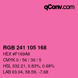 カラーコード: RGB 241 105 168 | qconv.com