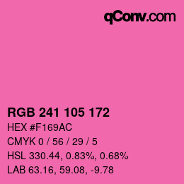 Color code: RGB 241 105 172 | qconv.com
