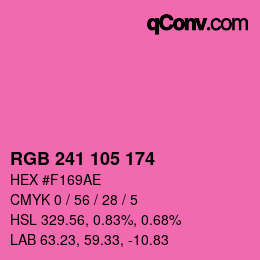 Color code: RGB 241 105 174 | qconv.com