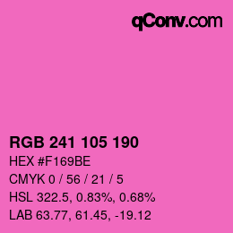 Color code: RGB 241 105 190 | qconv.com