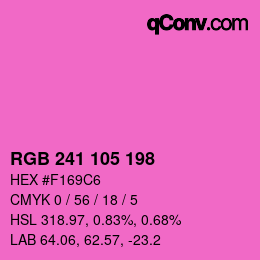 カラーコード: RGB 241 105 198 | qconv.com