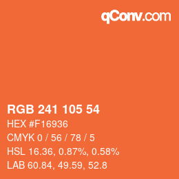 Color code: RGB 241 105 54 | qconv.com