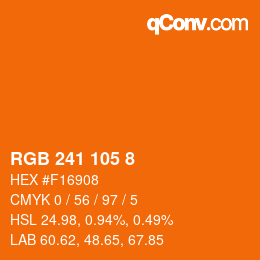 Farbcode: RGB 241 105 8 | qconv.com