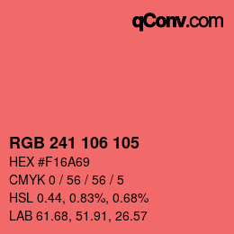 Color code: RGB 241 106 105 | qconv.com
